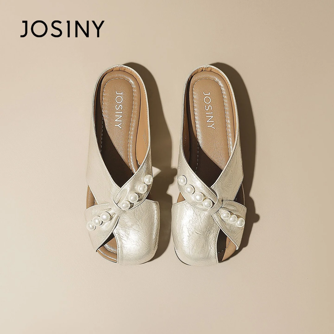 卓诗尼官方2025新款夏季穆勒鞋女外穿一脚蹬包头凉拖鞋平底女鞋子