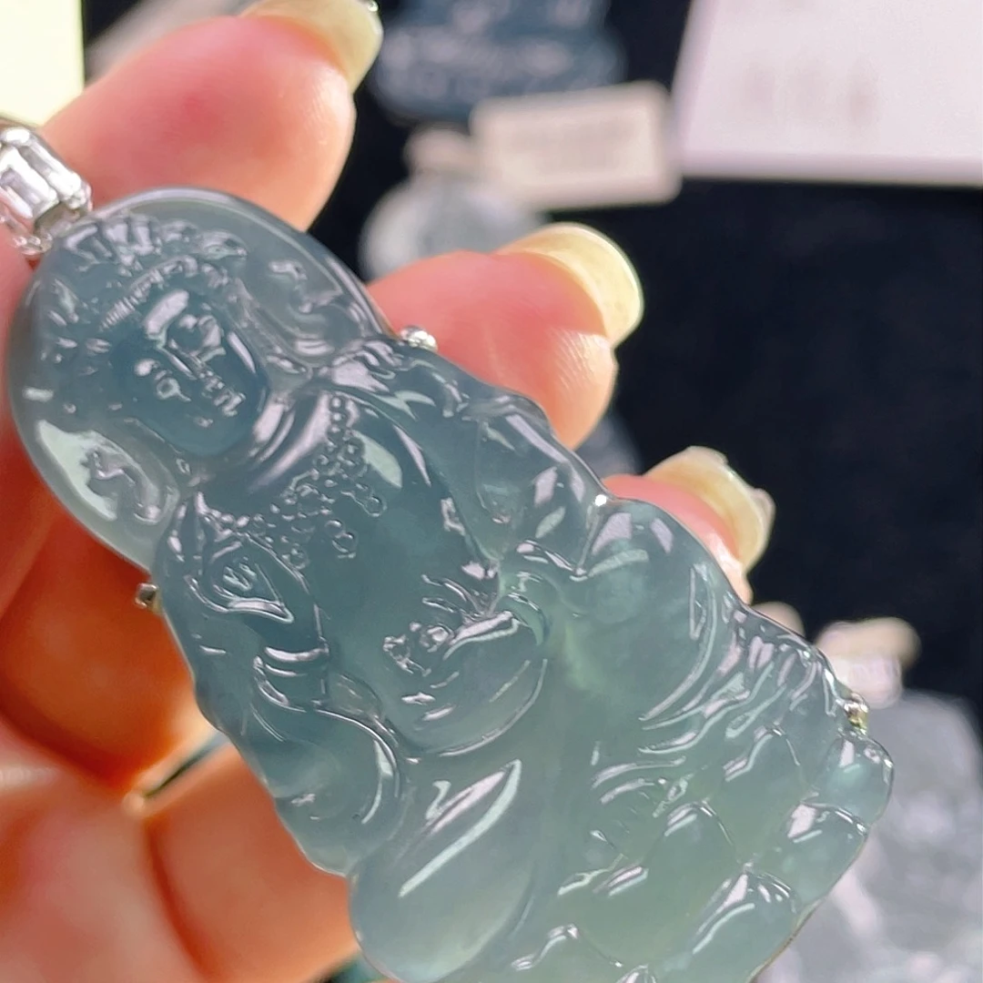 颈饰银S925镶嵌翡翠4，