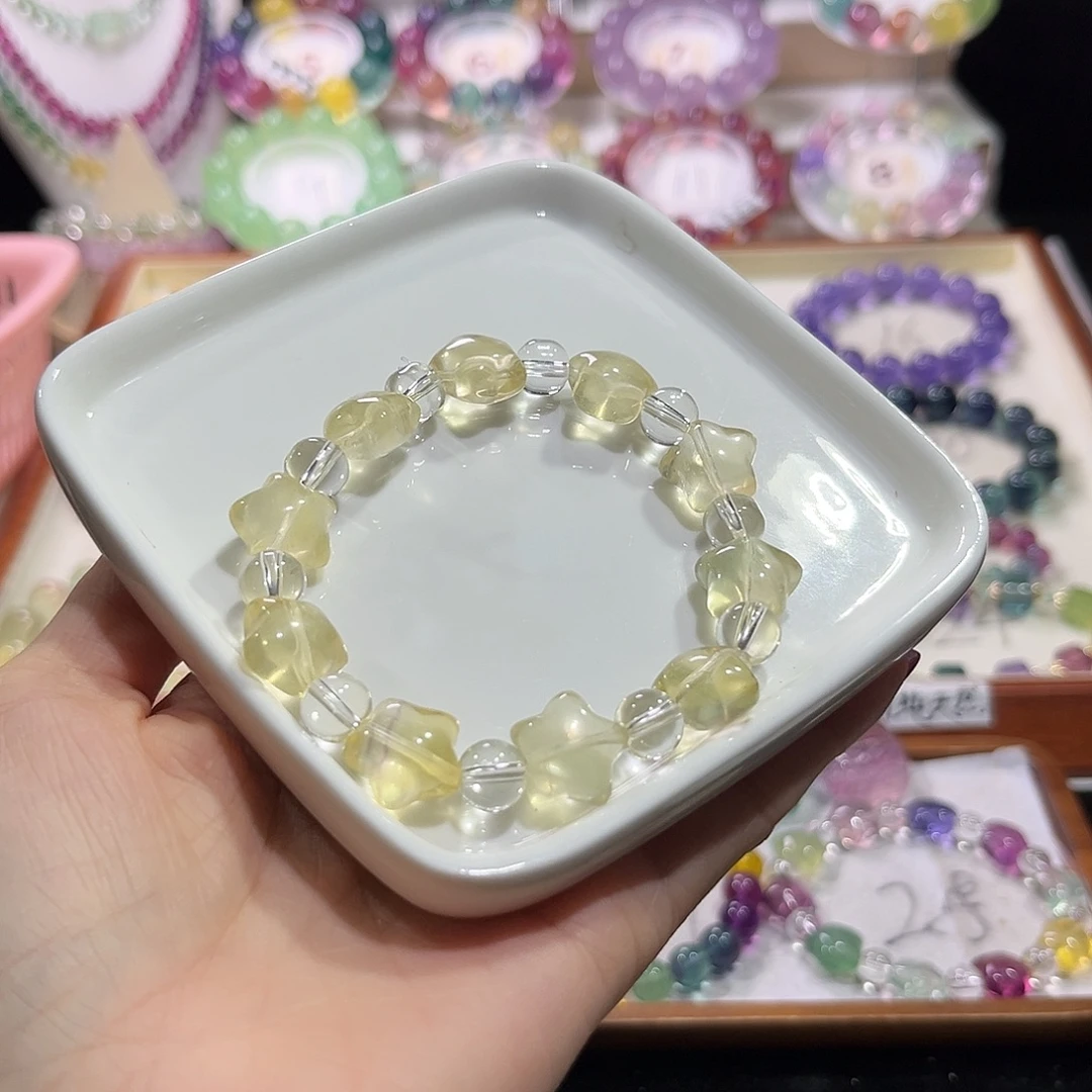 未镶嵌手链萤石黄色星星