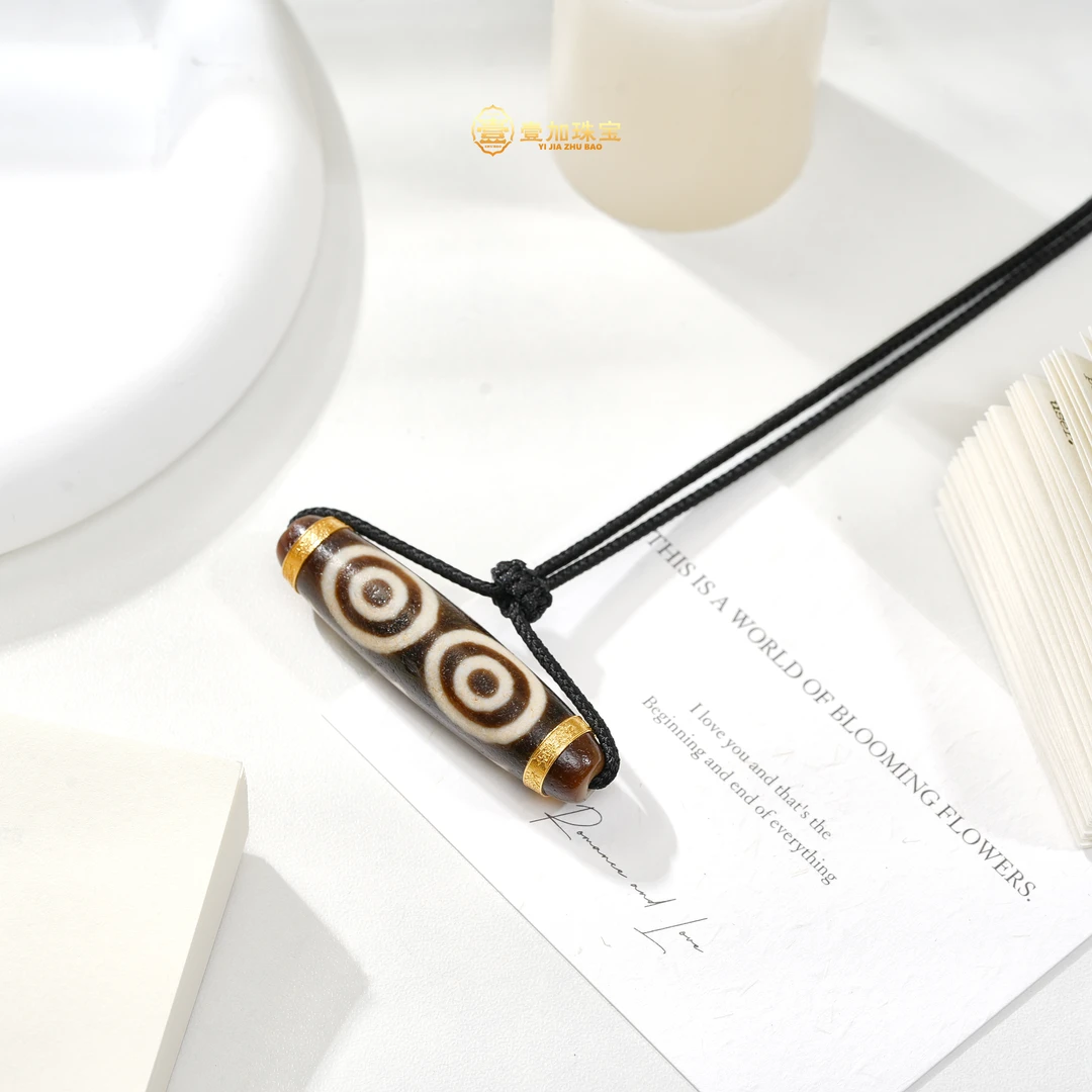 壹加师姐|手工设计金镶横版三y玛瑙项链多样性发一2195j