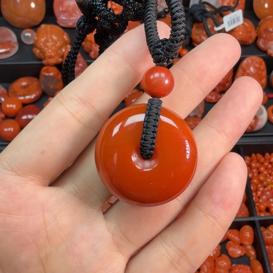 南红玛瑙平安扣吊坠未镶嵌