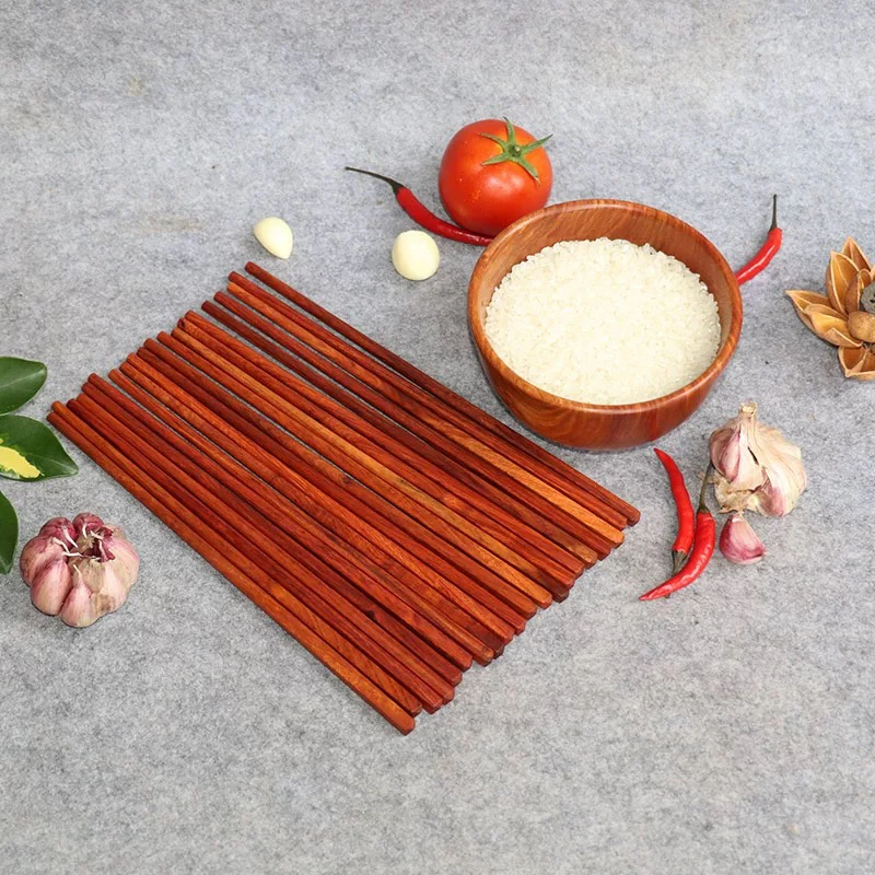 家用筷子 无漆无蜡环保缅甸花梨原木红木筷子 实木筷子