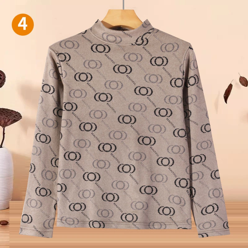 常规包袖宽松型印花无袖毛针织衫加绒大码宽松赫本风