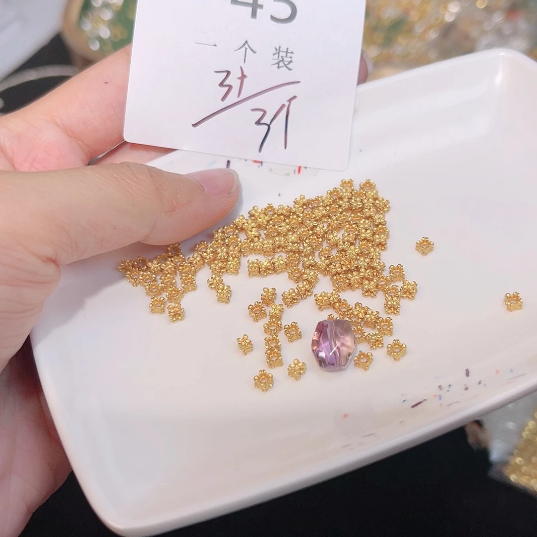 紫晶珠宝半成品银S925镀金镶嵌45