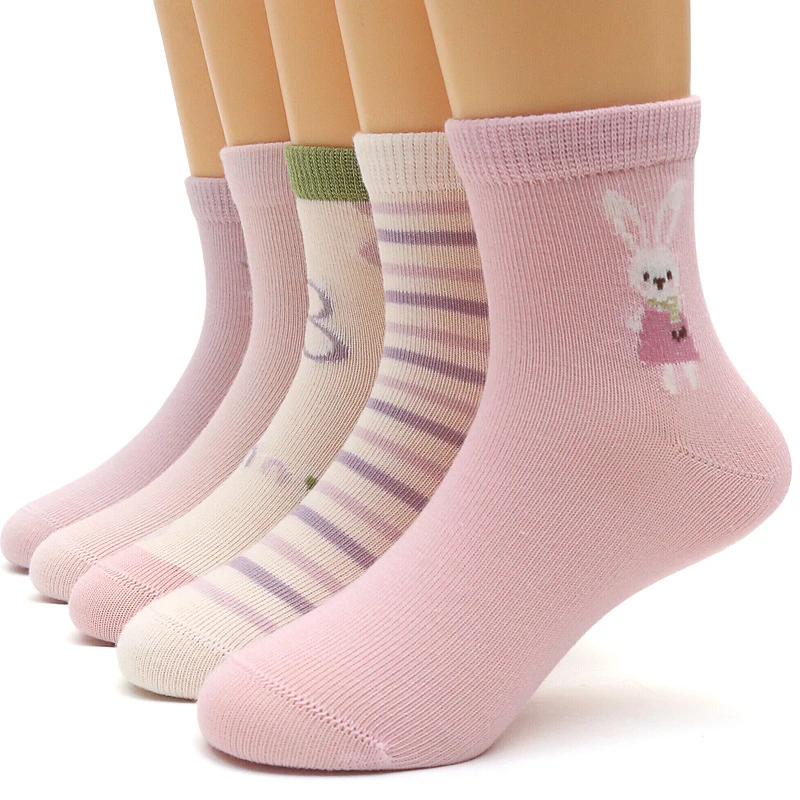 男童女童袜春秋薄棉款童袜中筒小熊全薄棉吸汗透气童袜运动袜棉袜