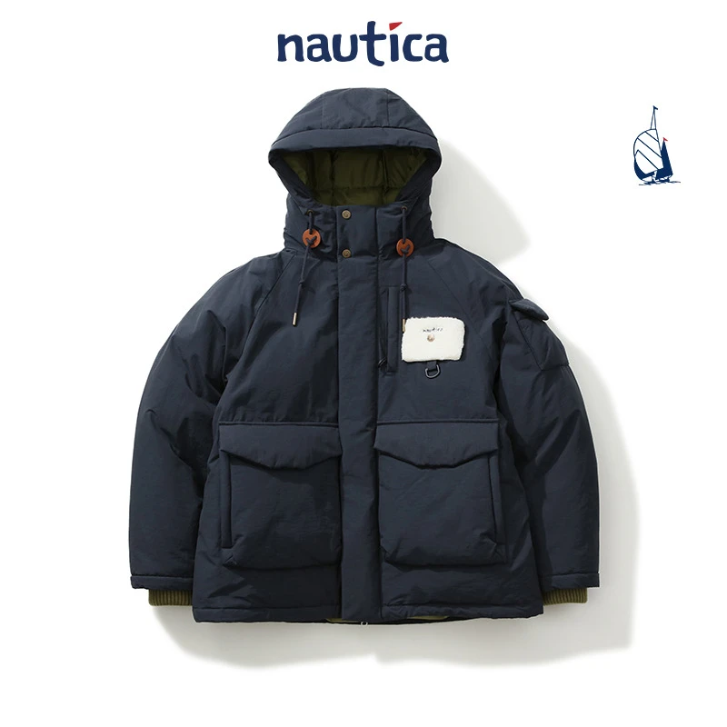 【官方正品】nautica白帆 日系中性宽松舒适大口袋羽绒服JW5413
