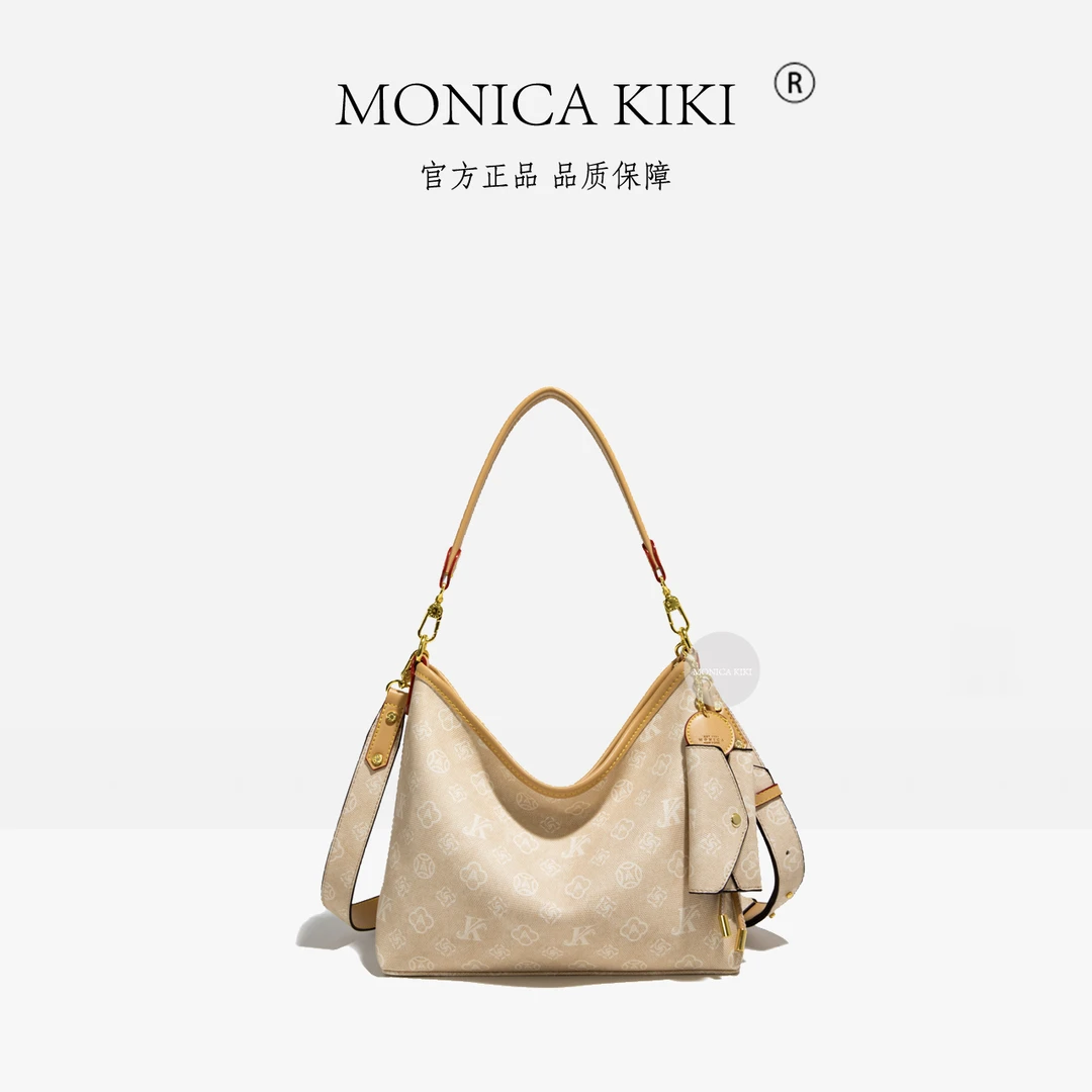 时尚女包单肩斜挎包经典女包潮流优雅MONICA KIKI 8293沙丘色