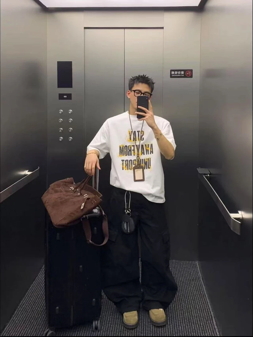 GG--215《欧货撤柜花式字母》美式痞帅朝流优质纯棉圆领T恤短袖