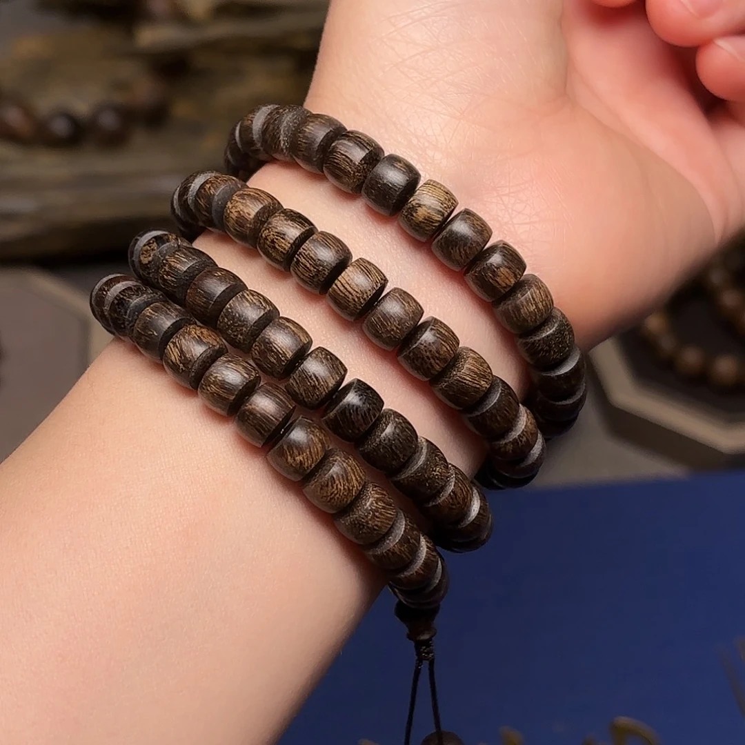 沉香手串越南富森红土瘤疤0.6×0.8×108