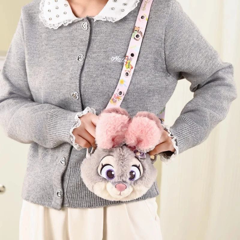 迪士尼正版疯狂动物城朱迪尼克痛带斜挎包可爱软萌情侣玩偶单肩包