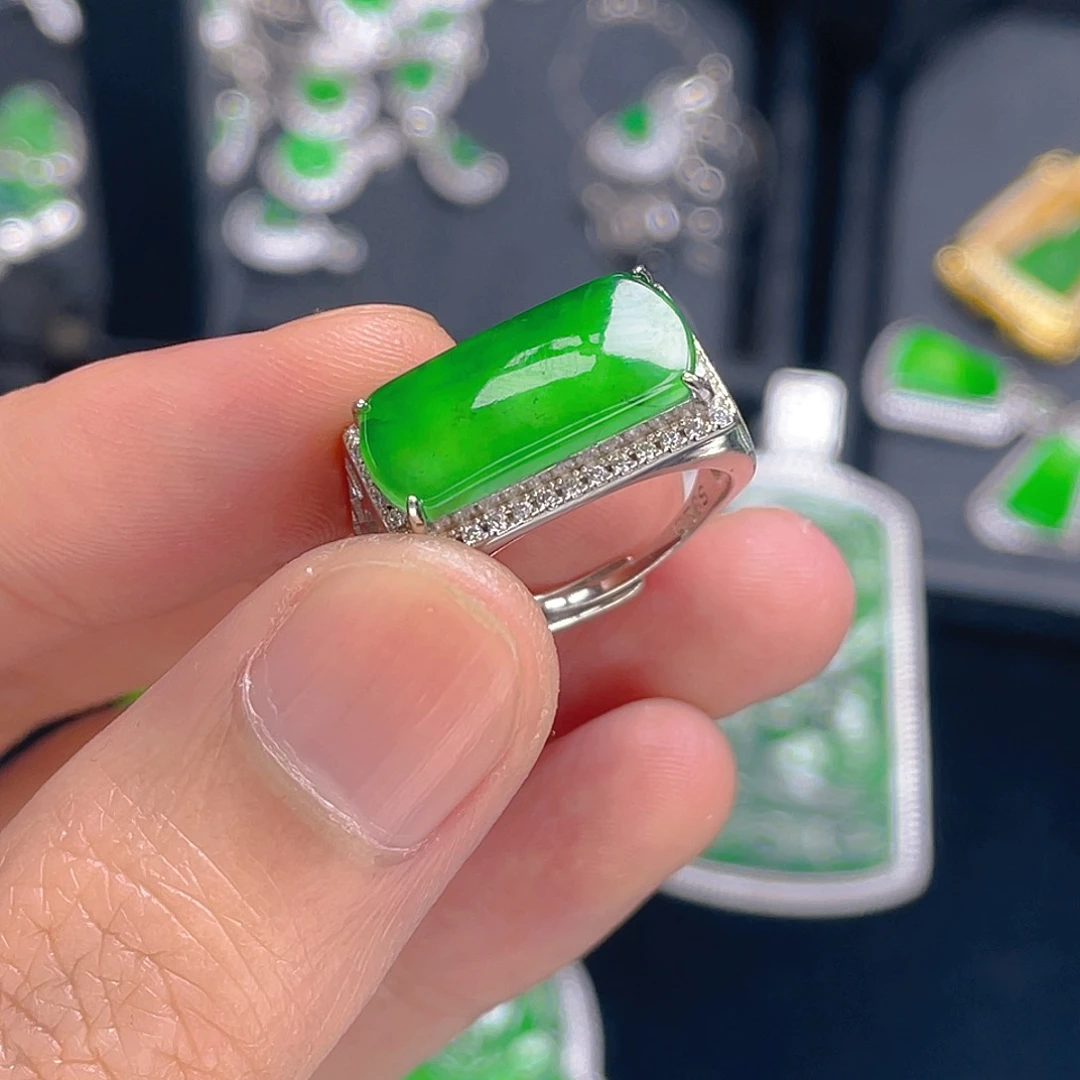 翡翠吊坠(不含链)银S925镶嵌