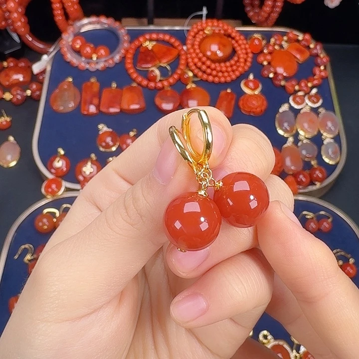 南红玛瑙银S925镶嵌12