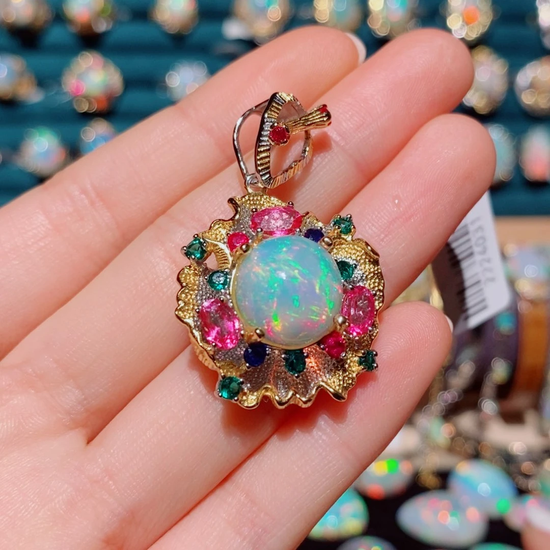 欧泊欧泊吊坠银S925镶嵌