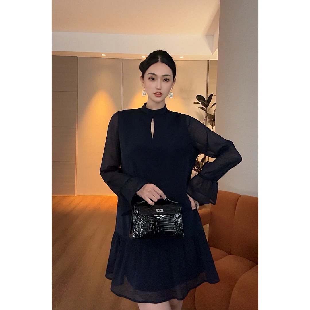 紫紫   蓝采和  蓝如意衬衫裙ZD02LZYL093