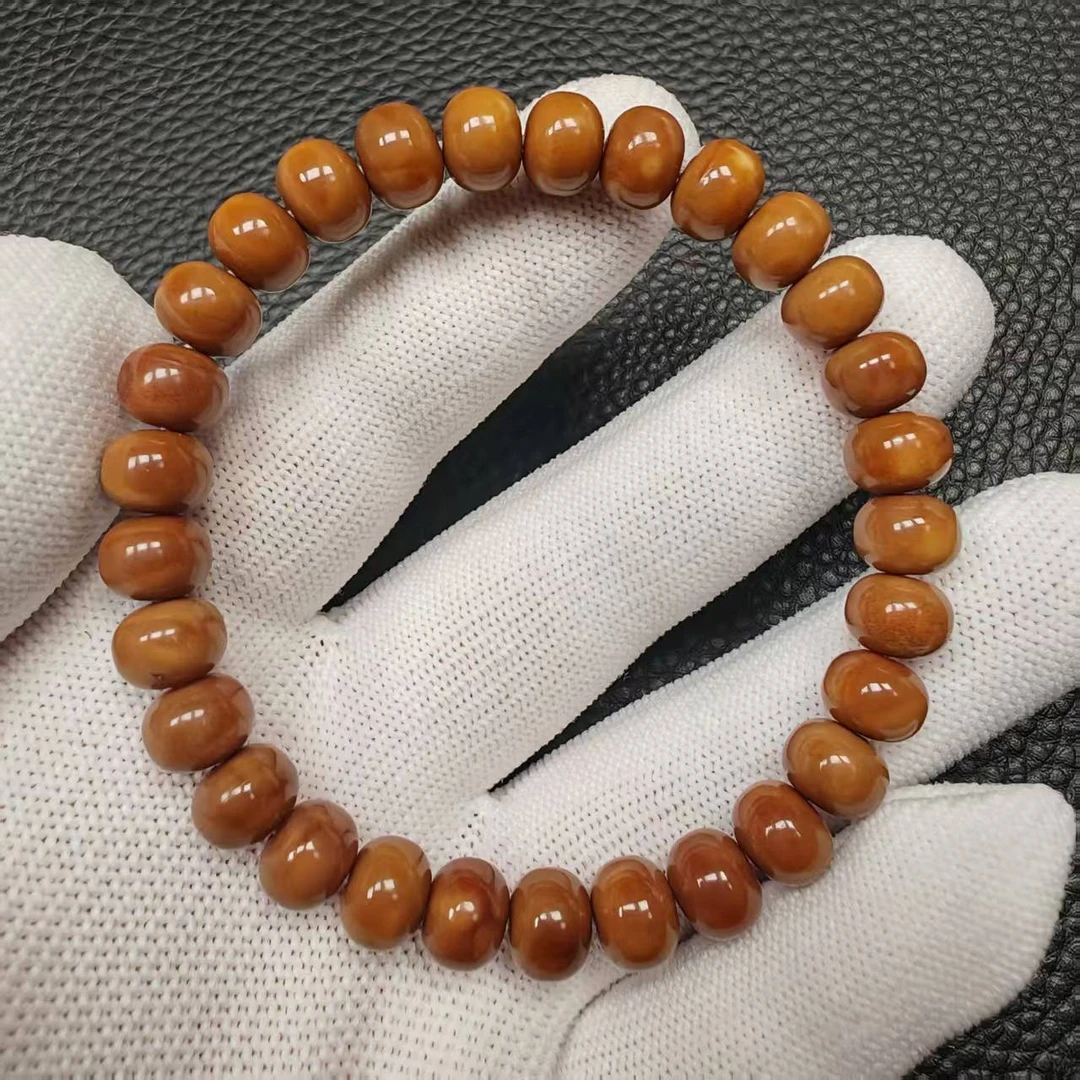 尺寸8+mm左右龙脊菩提老料算盘珠单圈一条《小鱼文玩》022号