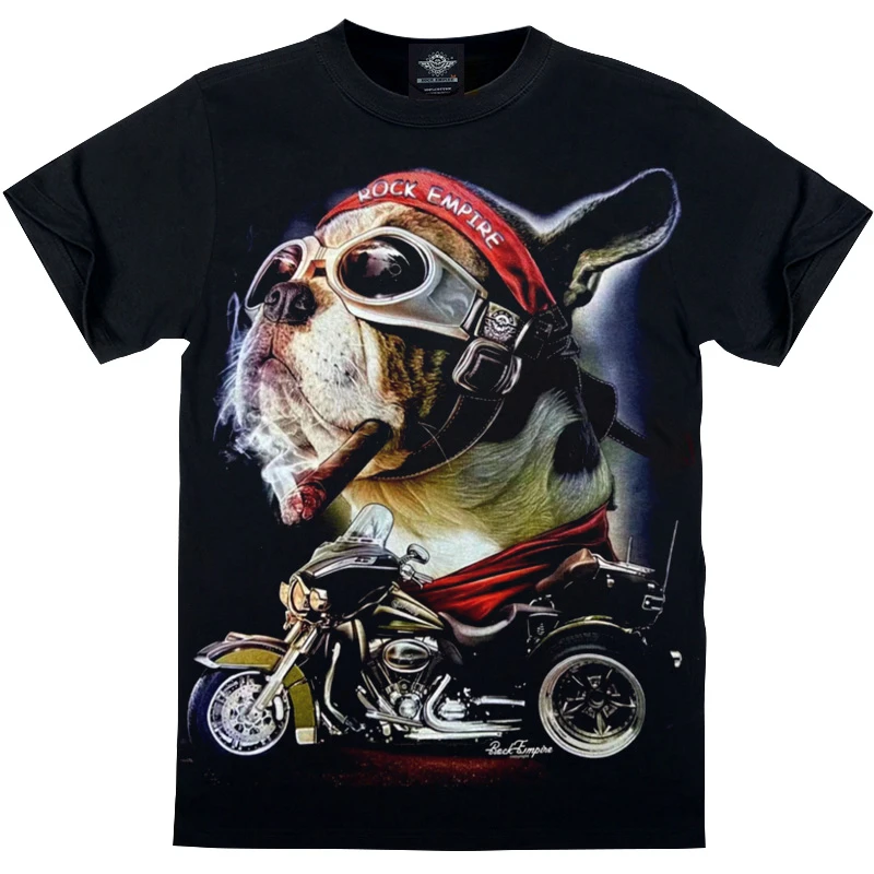 新款飞行员机车狗狗 大图夜光短袖 限量款