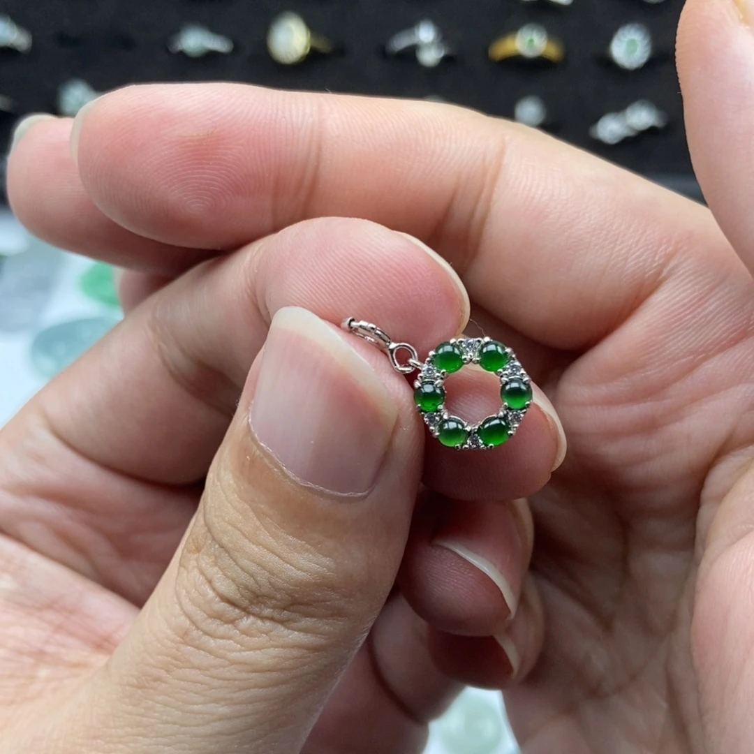 翡翠银S925镶嵌颈饰