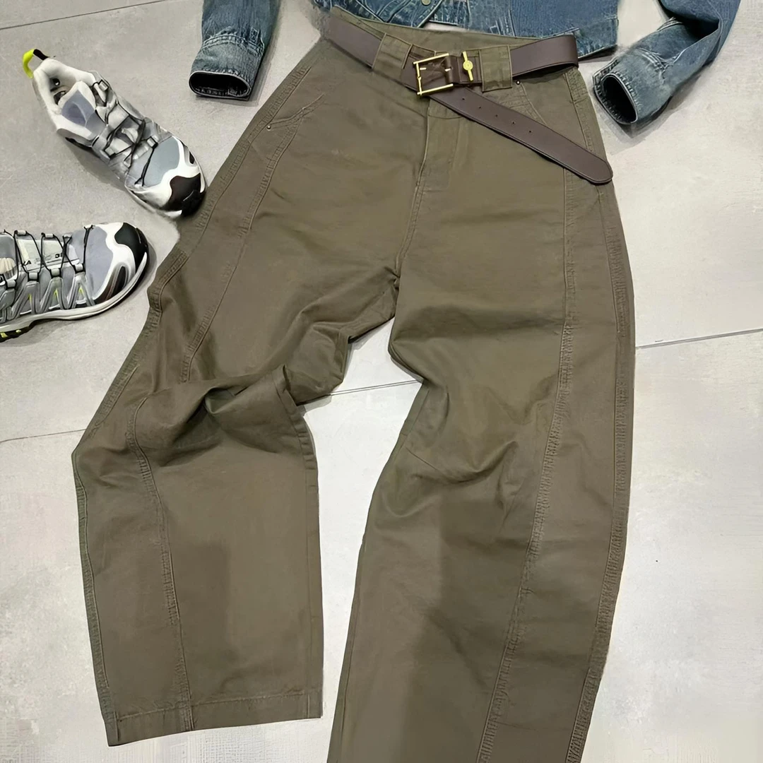 美式复古工装牛仔裤女秋款2025秋季新款阔腿宽松显瘦直筒裤子