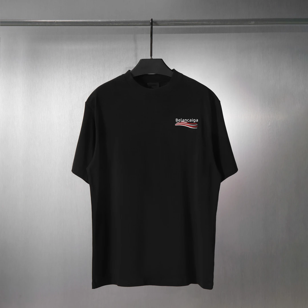 巴黎T恤重磅300克刺绣可乐原版原标宽松大版男士纯棉休闲百搭情侣