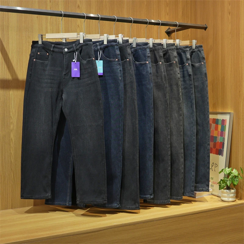 秋冬季莱赛尔天丝棉男士休闲牛仔裤加绒加厚百搭长裤子ZJ145-B801