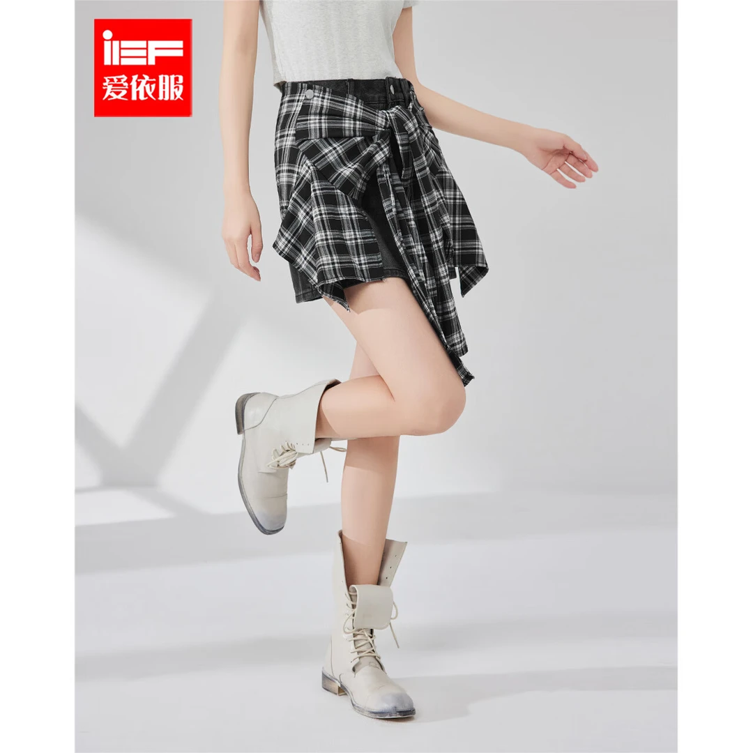 IEF/爱依服短裙2025夏季新款美式休闲个性辣妹风百搭显瘦牛仔A裙