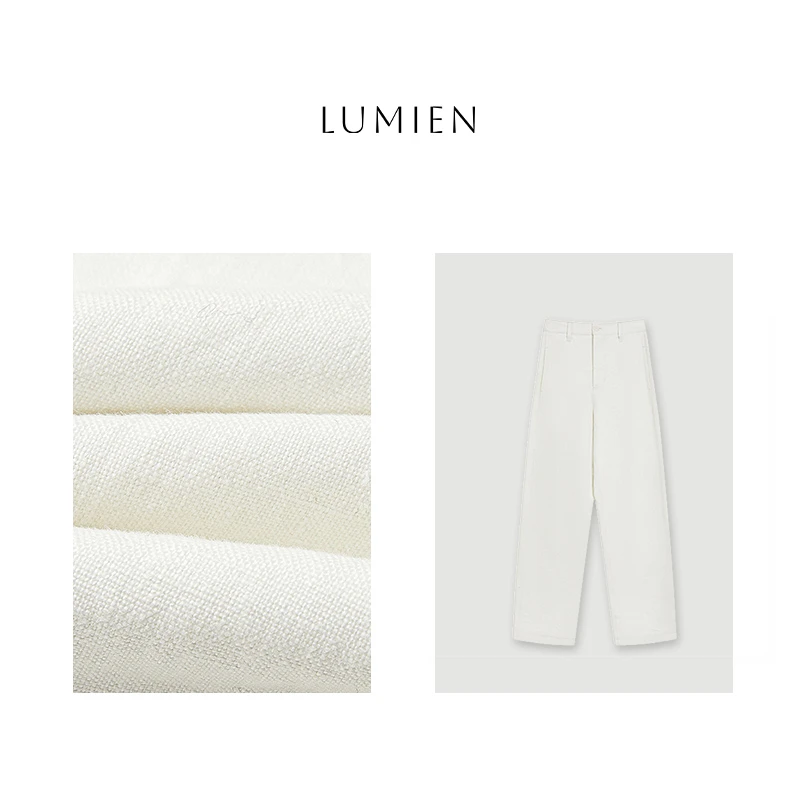 【LUMIEN】老钱风休闲宽松裤子2025春季新品亚麻弯刀裤女LX5AKK045