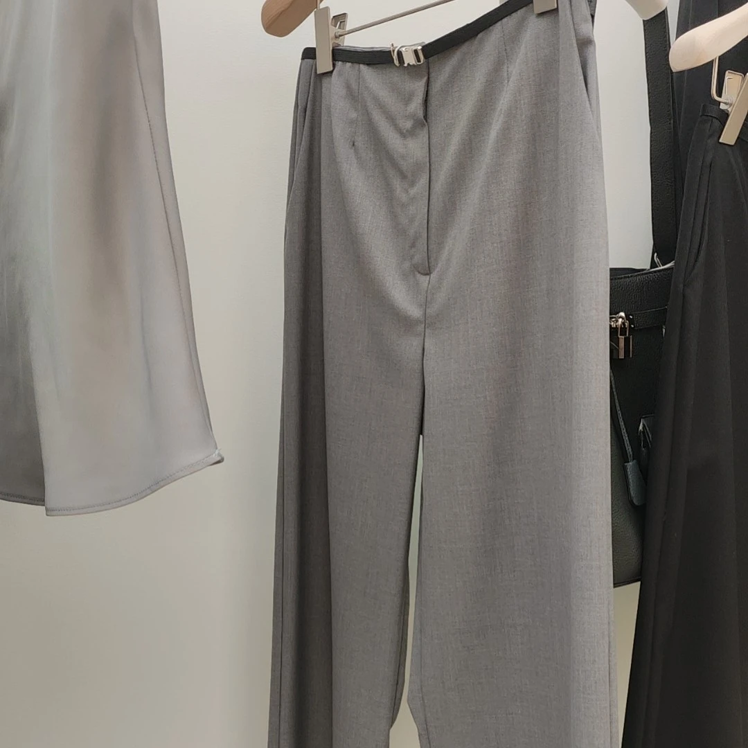 （NO退NO换）气质垂坠廓形西装裤女高腰显瘦宽松直筒长裤