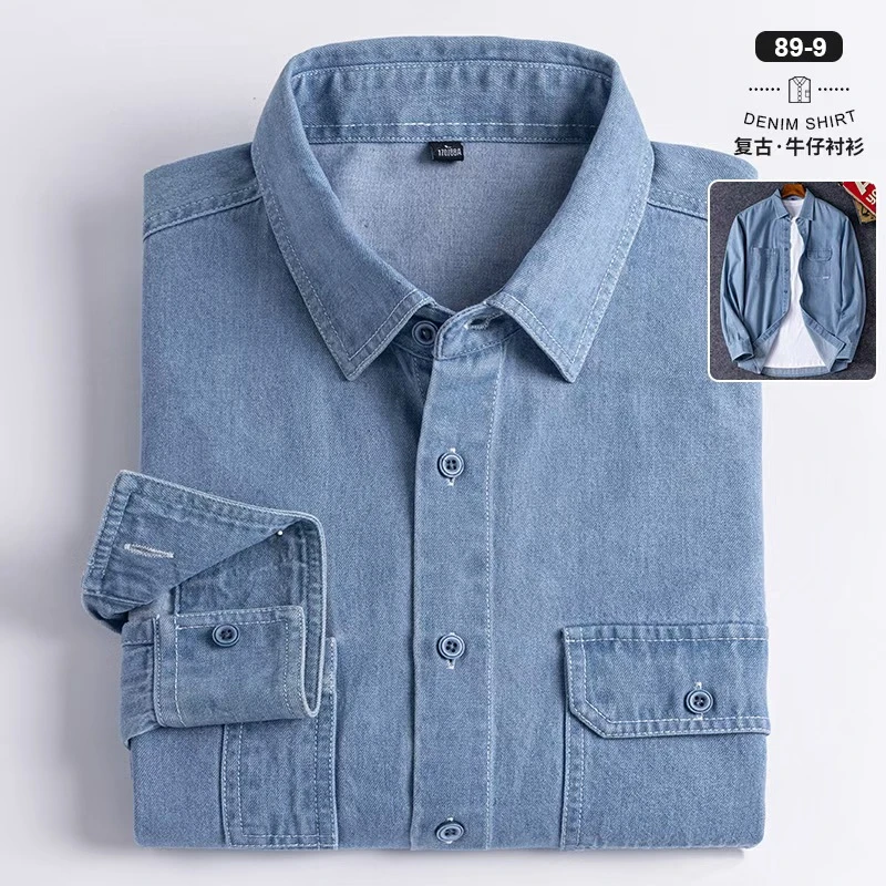 【25年新款】复古牛仔外套男士长袖衬衫宽松休闲高级感