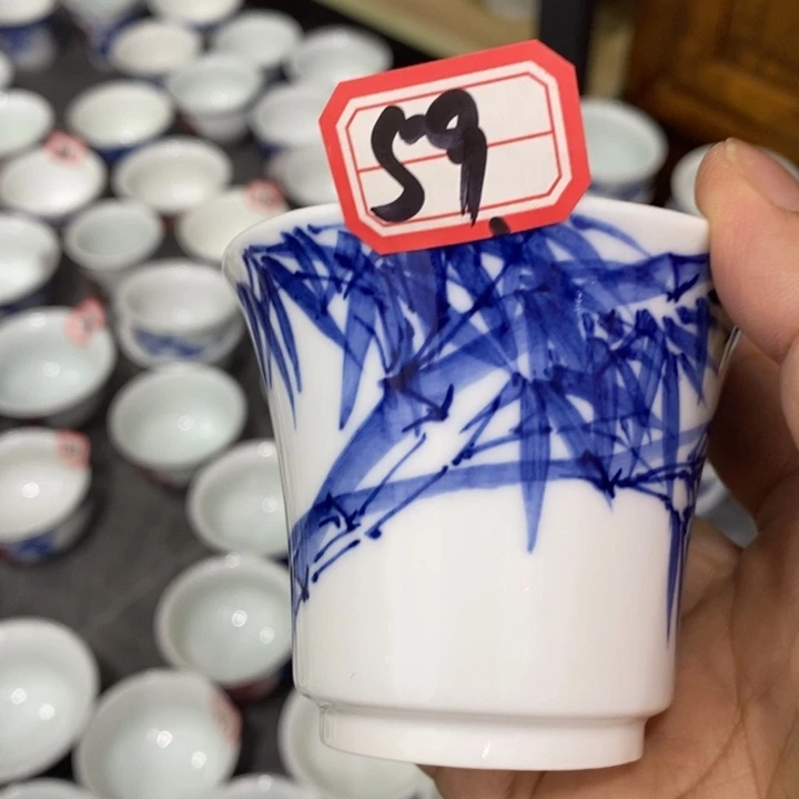 杯张学鸿老师青花釉里红微瑕
