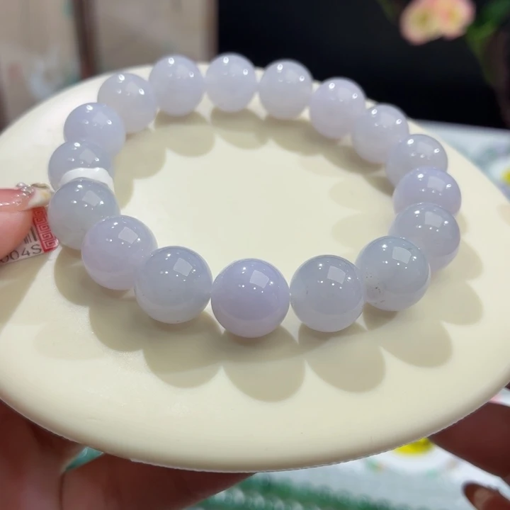 翡翠未镶嵌手链冰胶紫卡12.2