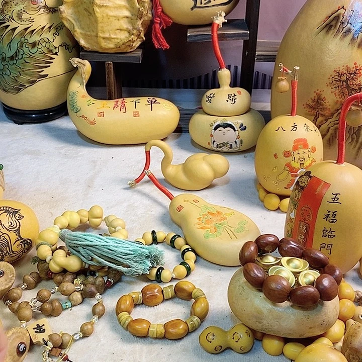 微**雨钱袋葫芦摆件手把