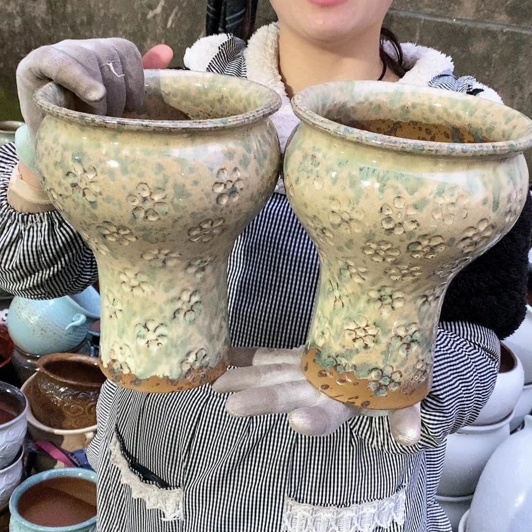 紫砂花盆瑕疵口17高22