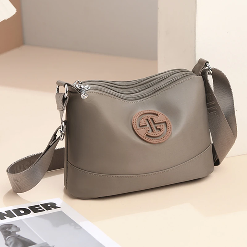 女包新款时尚斜挎包百搭休闲牛津布包多层小包单肩包妈妈包6-039