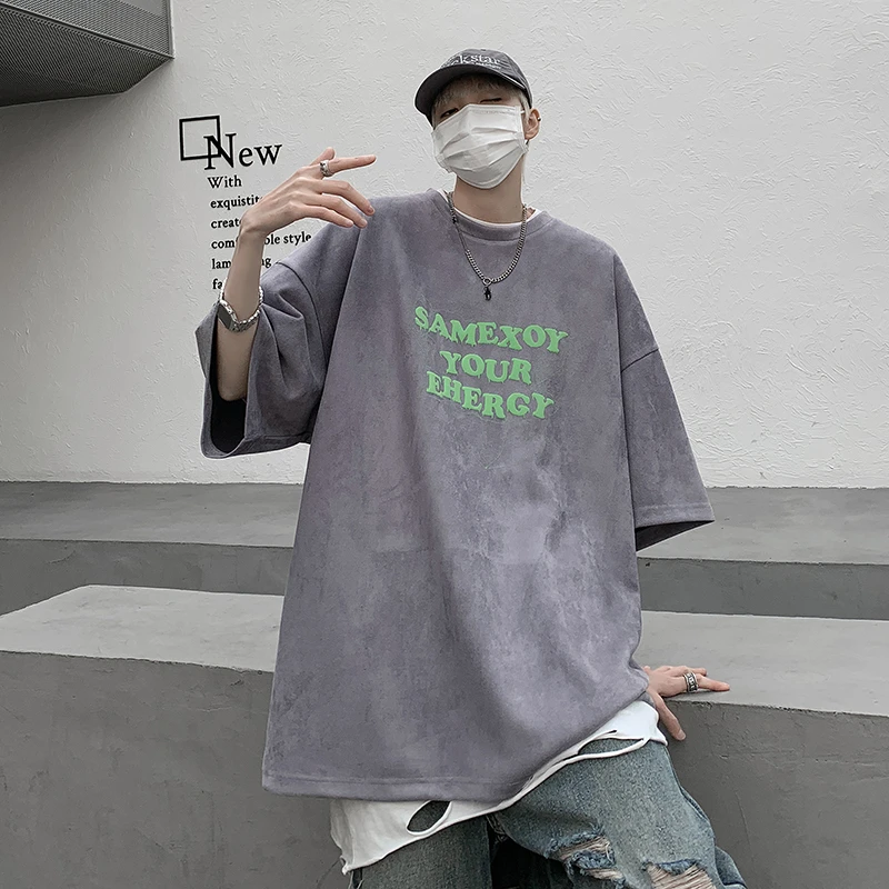 TX372夏季潮牌港风ins情侣百搭设计感字母休闲圆领短袖t恤