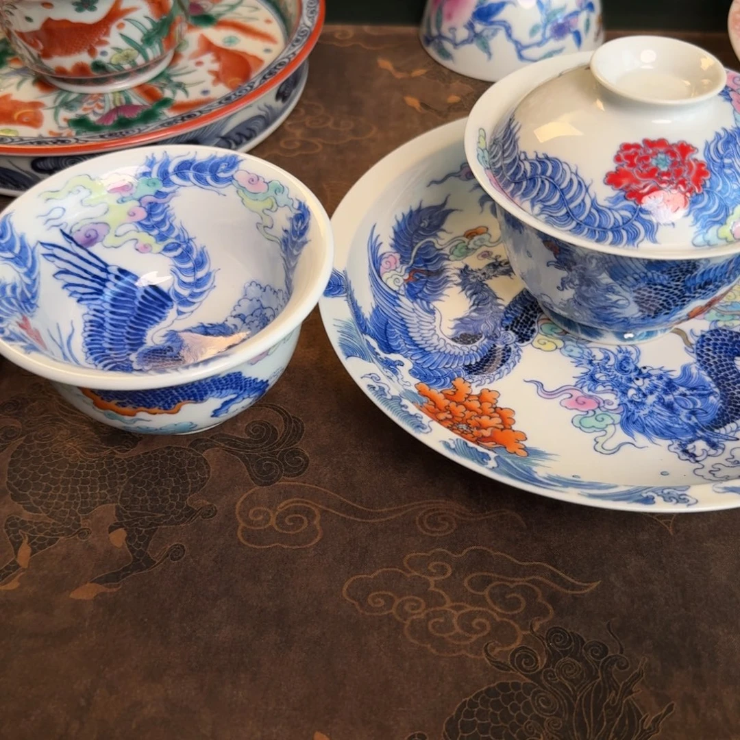 N***纯手工手绘陶瓷茶具三件