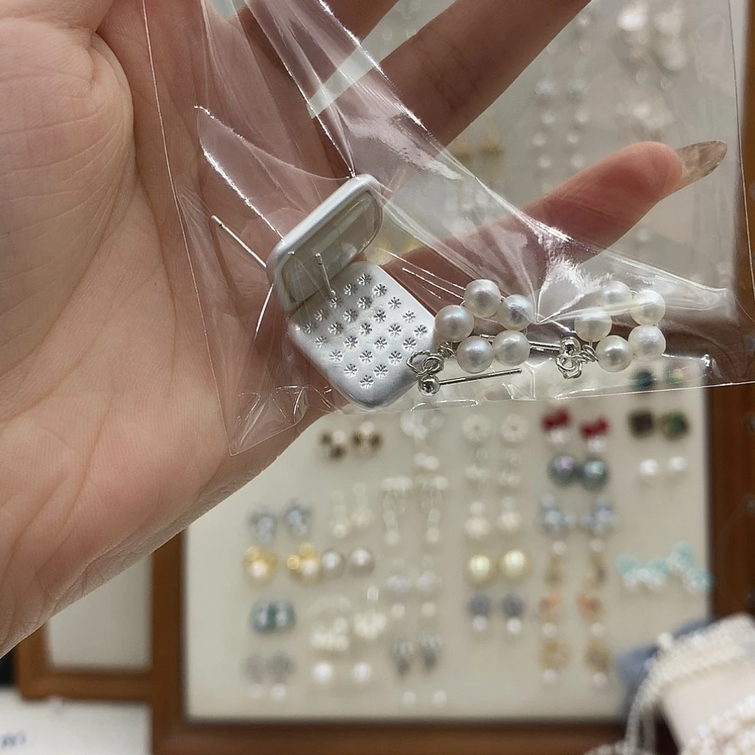 淡水珍珠耳饰银S925镶嵌