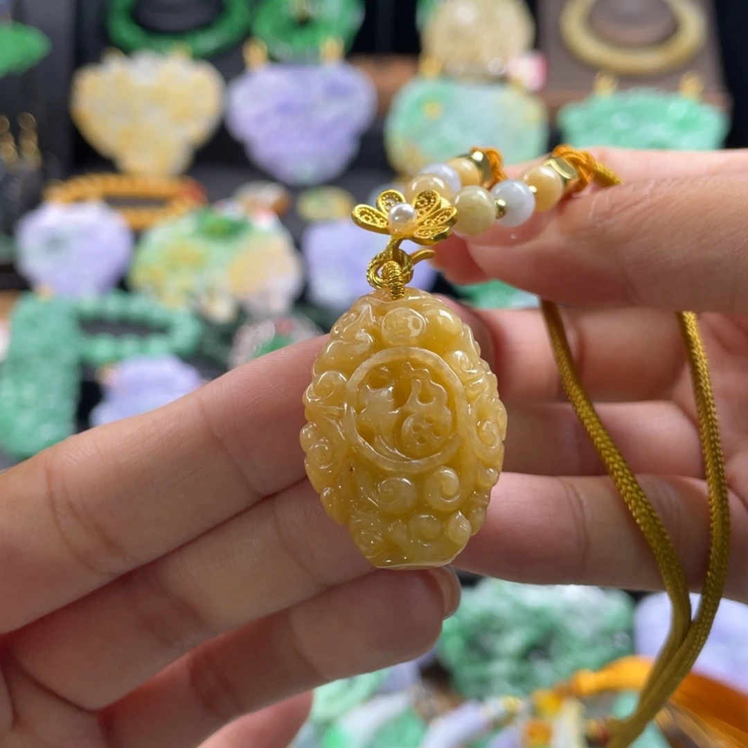 翡翠未镶嵌颈饰代编织