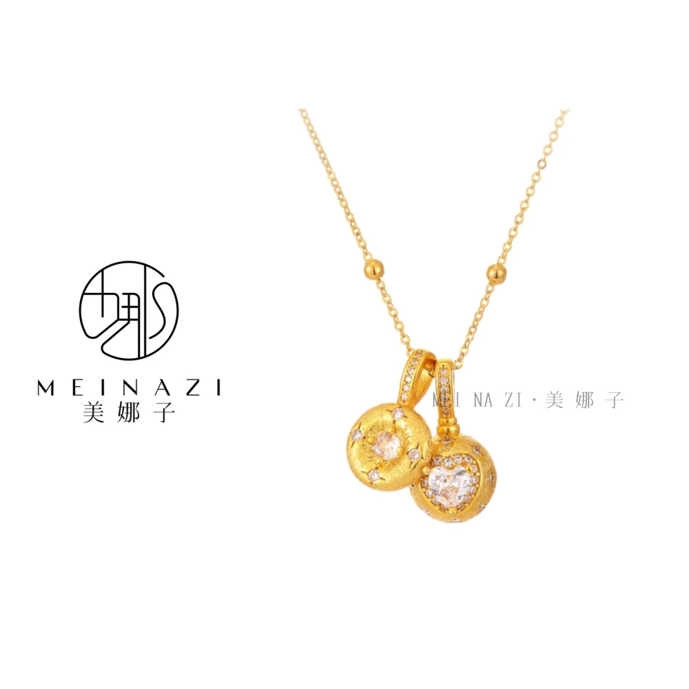 项链  MEINA/新款司凤同款 拉丝爱心小甜豆吊坠项链精致
