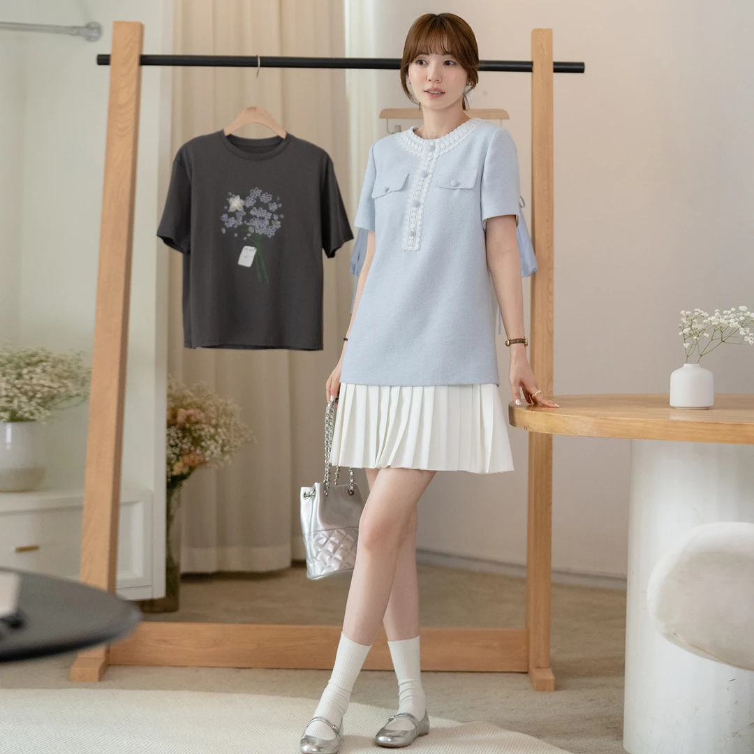 法儿家【风琴蜜约】FS501L023小香风连衣裙