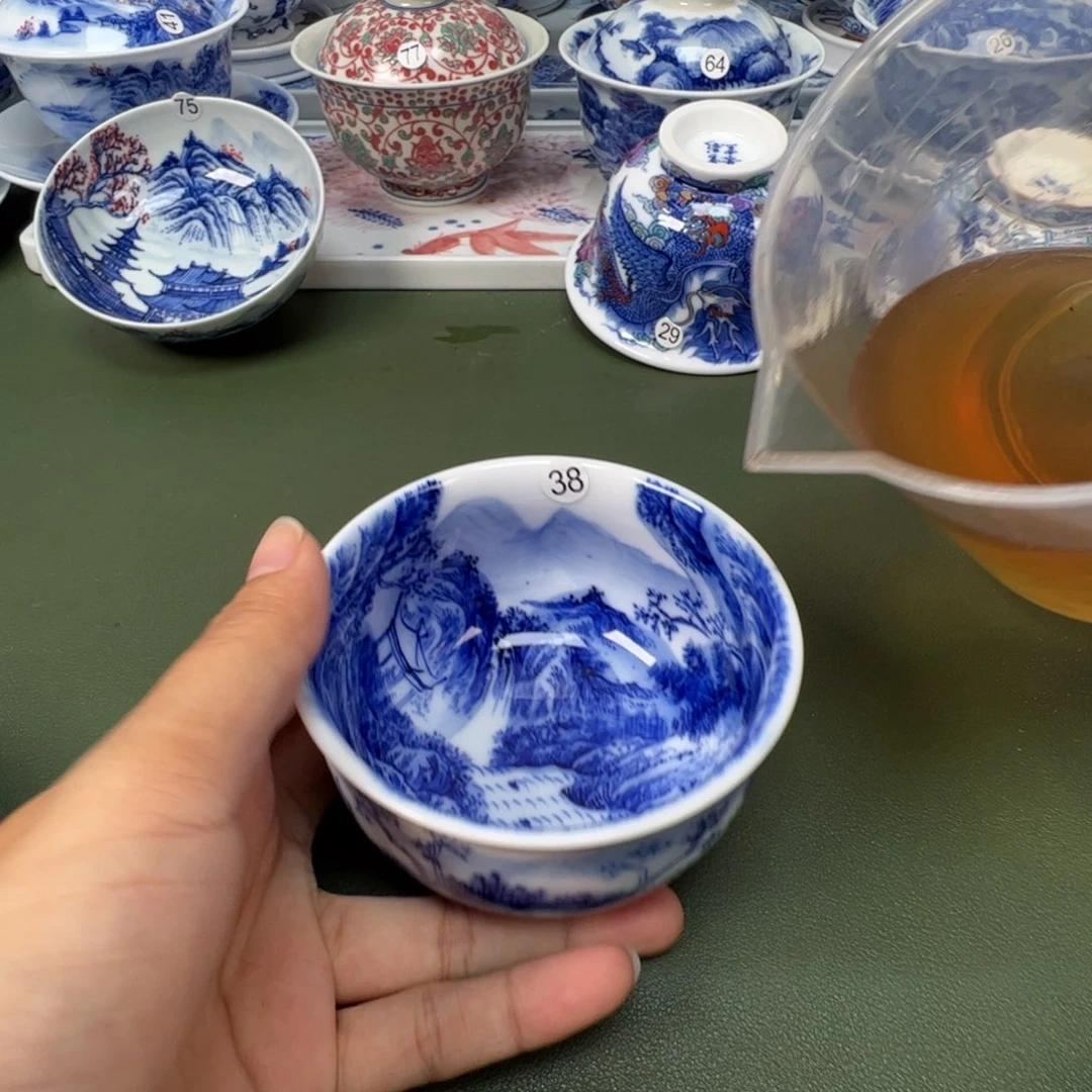 陶瓷景德镇纯手工纯手绘茶具木木38