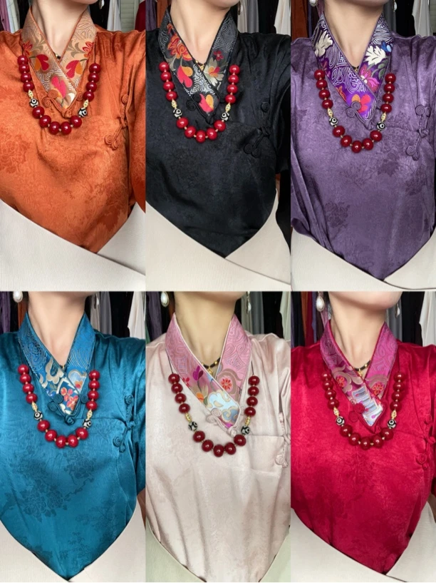 新款铜丝衬衣V领藏式衬衣