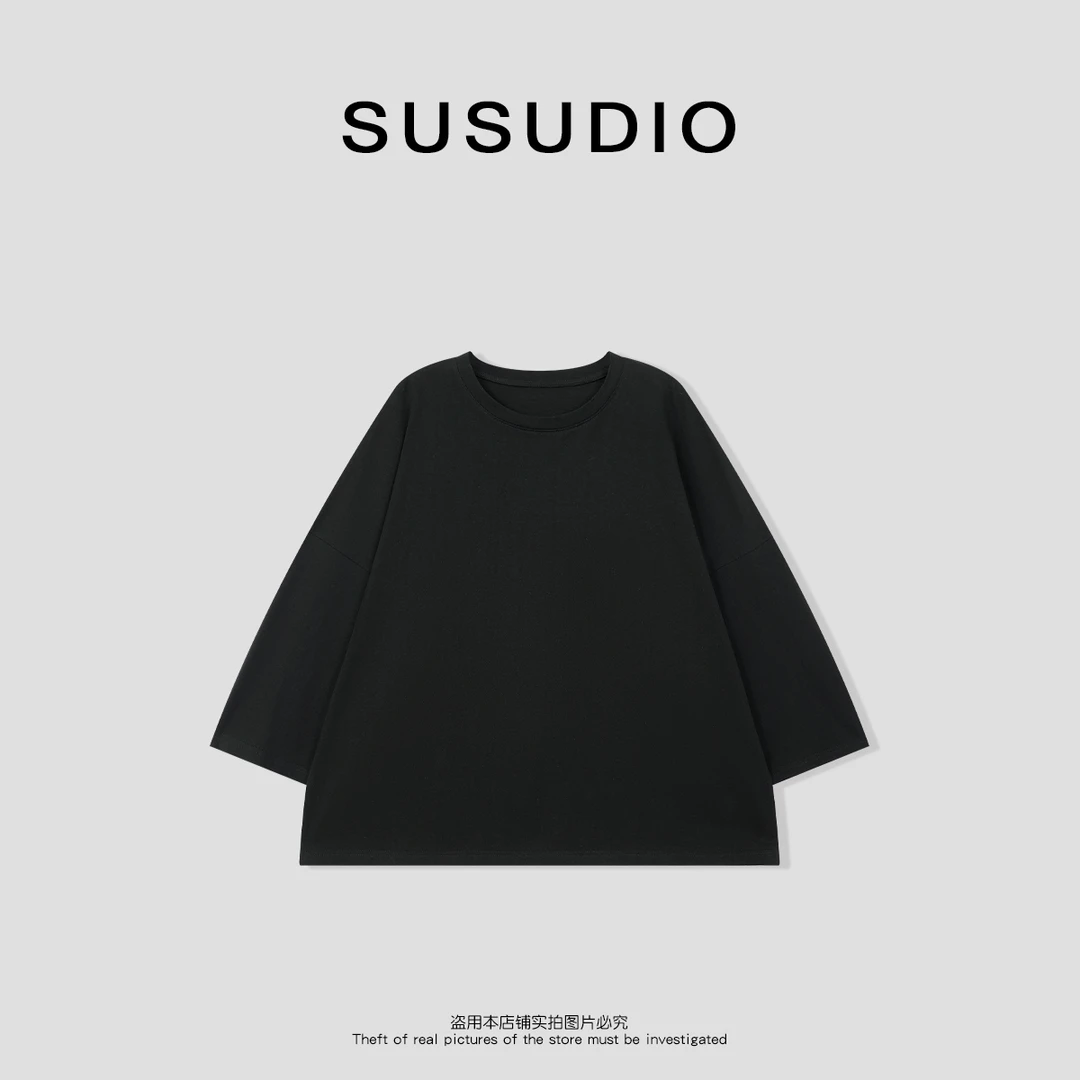 SUSUDIO 设计感减龄宽松显瘦微透长袖T恤10151