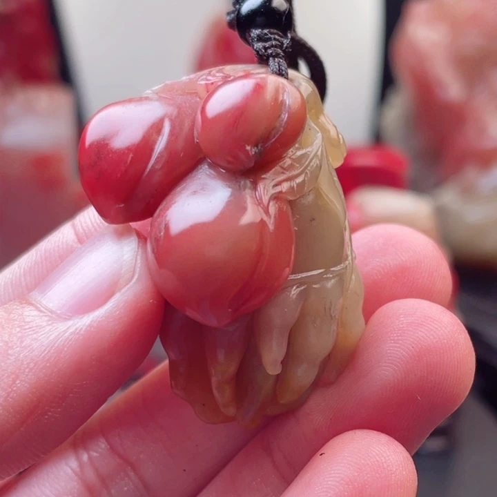 巴林鸡血石粉冻鸡血