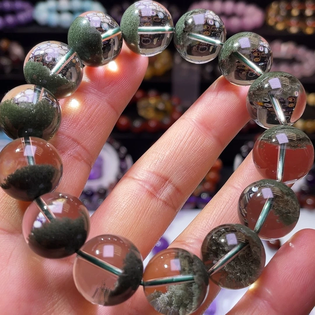 水晶未镶嵌手链绿幽灵聚宝盆