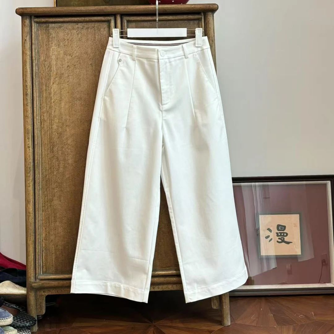 MYL2025春夏新品莱赛尔混纺休闲裤直筒阔腿休闲宽松百搭长裤