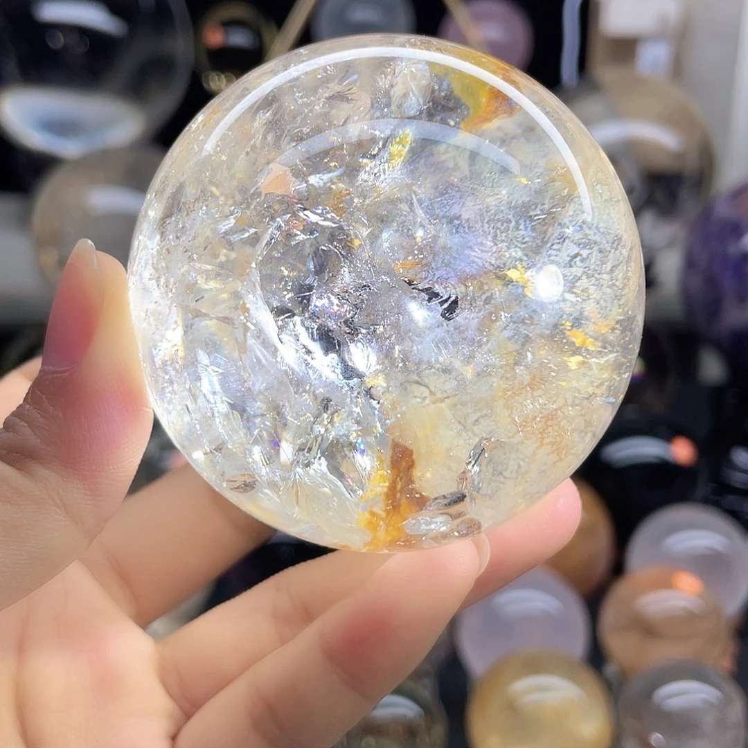 珠宝半成品未镶嵌水晶黄椒花爆彩66