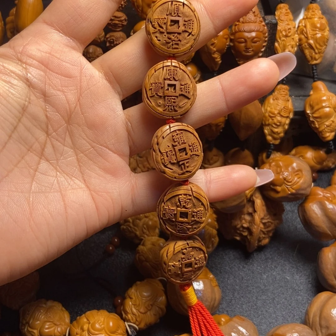 【闪购商品】手串/手链橄榄核五帝钱挂件