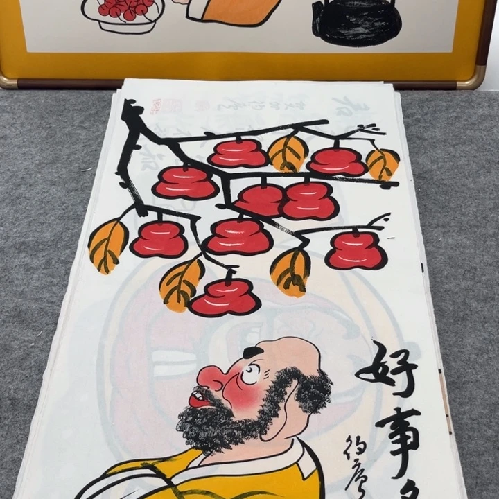 国画手绘禅意画一物一拍
