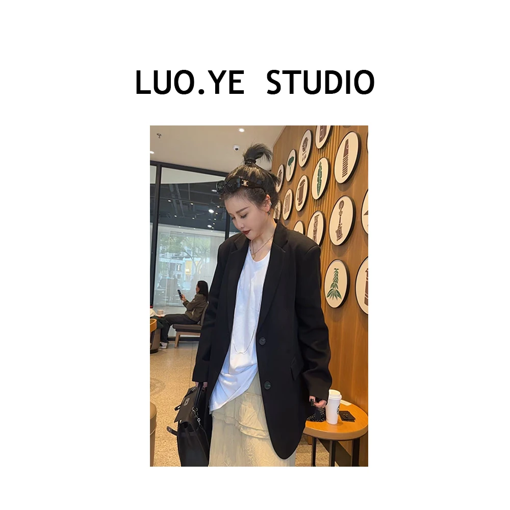 罗爷 · 【罗马假日】2025黑色西装外套女oversize休闲高级感西服