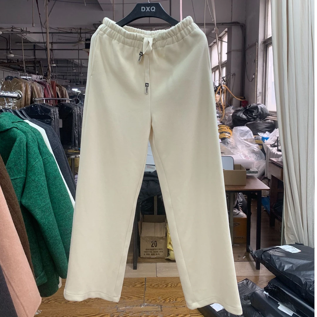 2025春款羊毛直筒休闲女裤